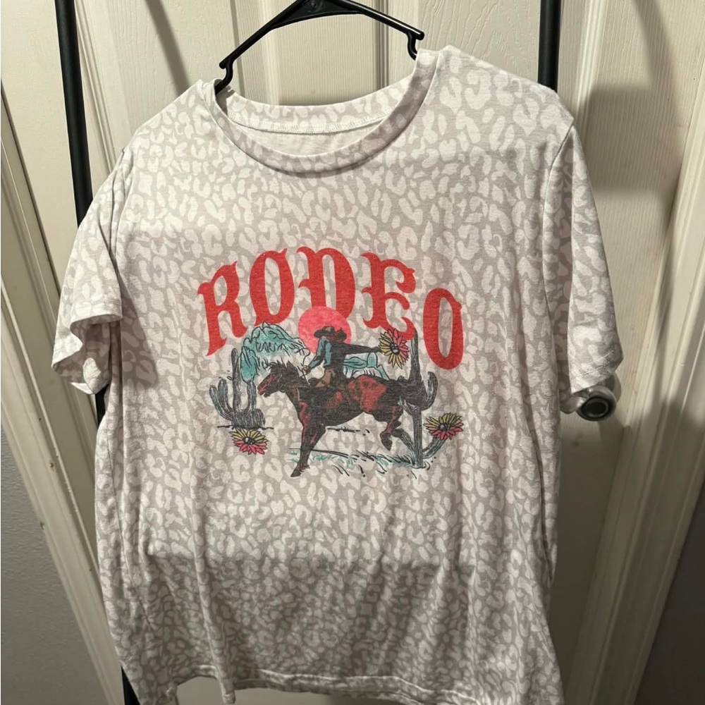 Kids Rodeo Graphic Tee - White with Red Print